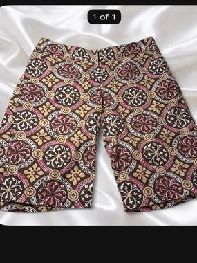 Tommy Bahama cotton Brown Geometric Print Bermuda Shorts size 6